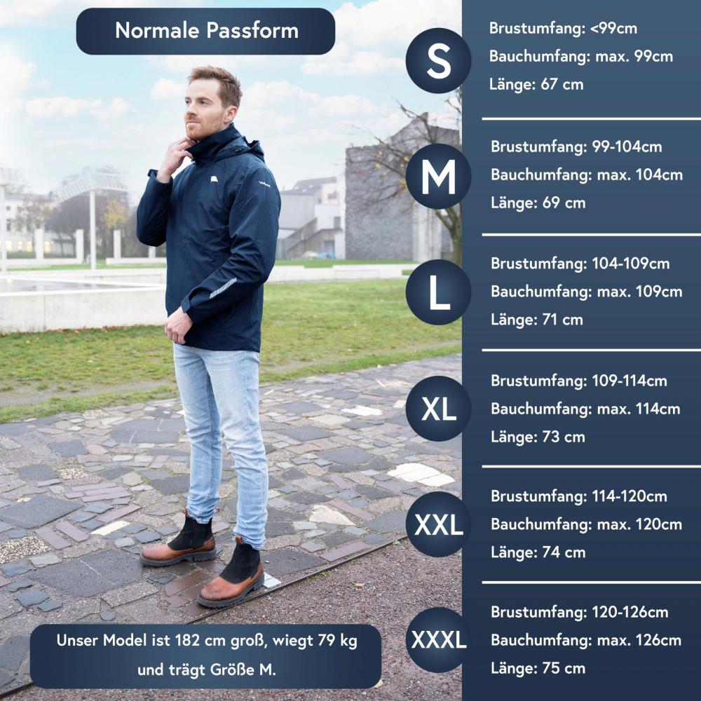 Valkental Jacke 3in1 Smart Jacket wasserdichte Jacke mit Fleece Zipp-In Herren 5 XL dunkelblau