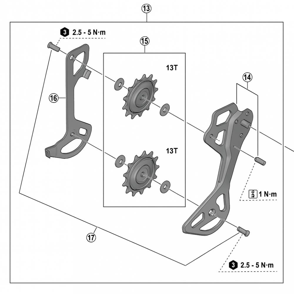 SHIMANO Kettenleitblech-Set für RD-M8250-GS - Ersatzteil für SHIMANO Schaltwerk