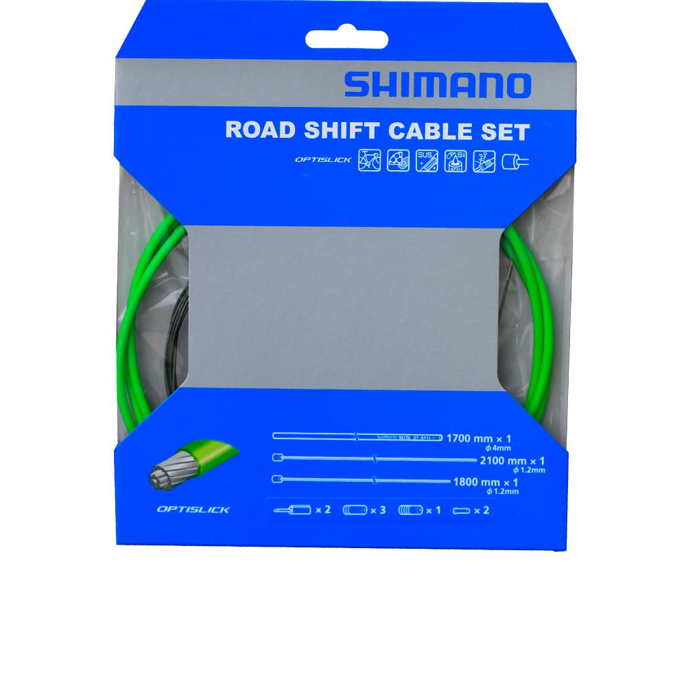 SHIMANO Road Schaltzug-Set OPTISLICK, Grün.