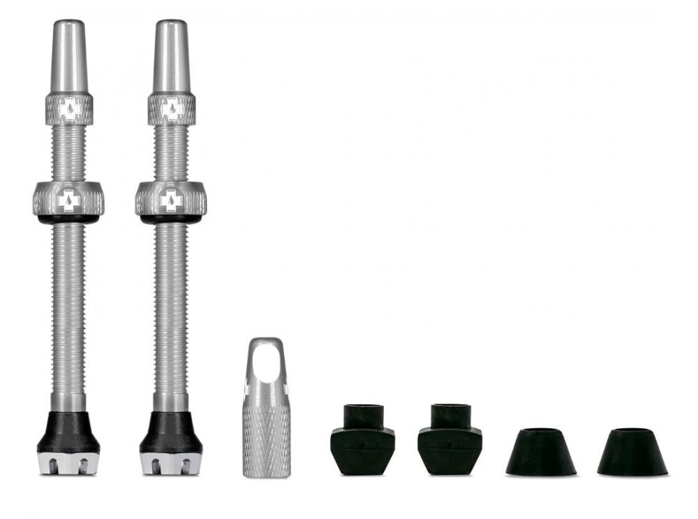 Muc-Off Tubeless Valve Kit V2 Universal 44 mm Silber - Leichte Ventile für MTB und Rennrad