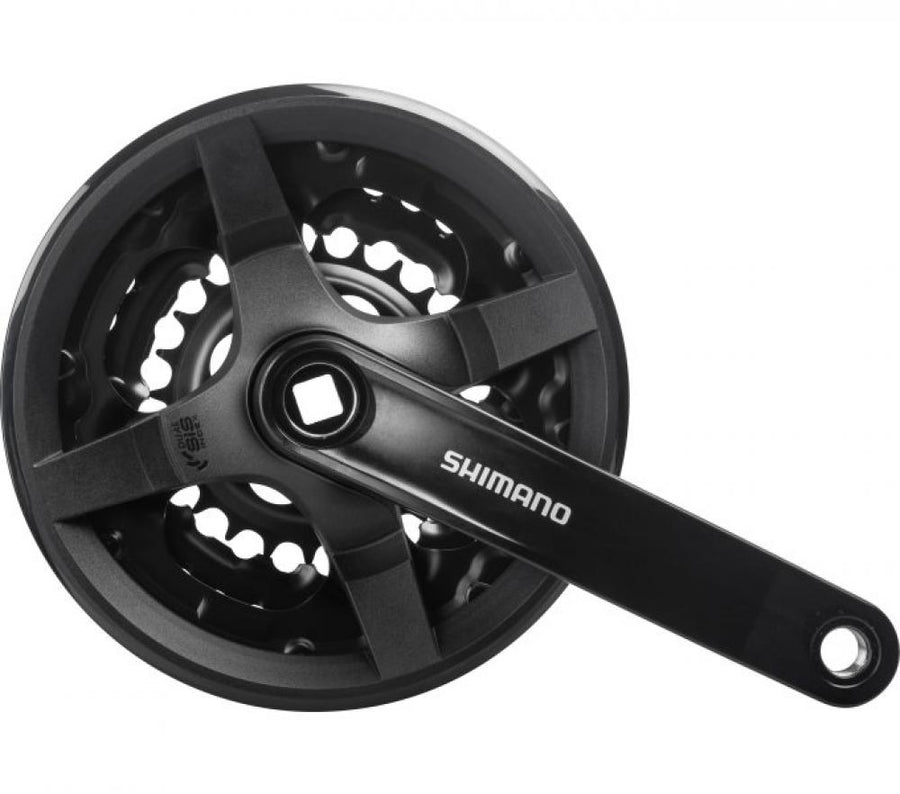SHIMANO Kurbelgarnitur TOURNEY FC-TY301 Kurbelgarnitur - 6-fach, 7-fach, 8-fach, 150 mm, 42-34, 24 Zähne
