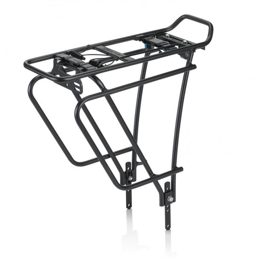 Schwarzer XLC Gepäckträger RP-R11 für 26-28 Zoll Fahrräder mit Packtaschenbügel.