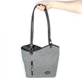 Haberland Lenkertasche Melanie grau - flexible Rucksack-Lenkertasche mit KLICKfix