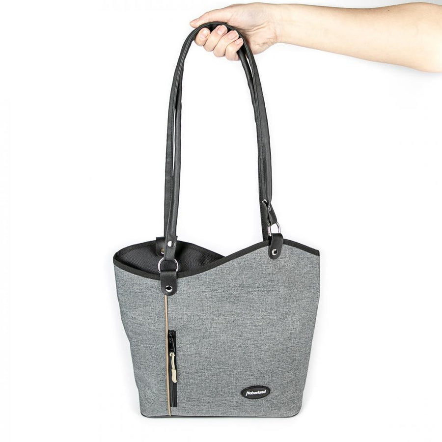 Haberland Lenkertasche Melanie grau - flexible Rucksack-Lenkertasche mit KLICKfix