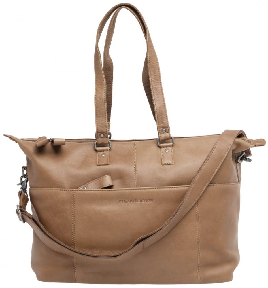 New Looxs Radtasche Verla Leather Cognac 15 Zoll - elegante Fahrrad-Aktentasche