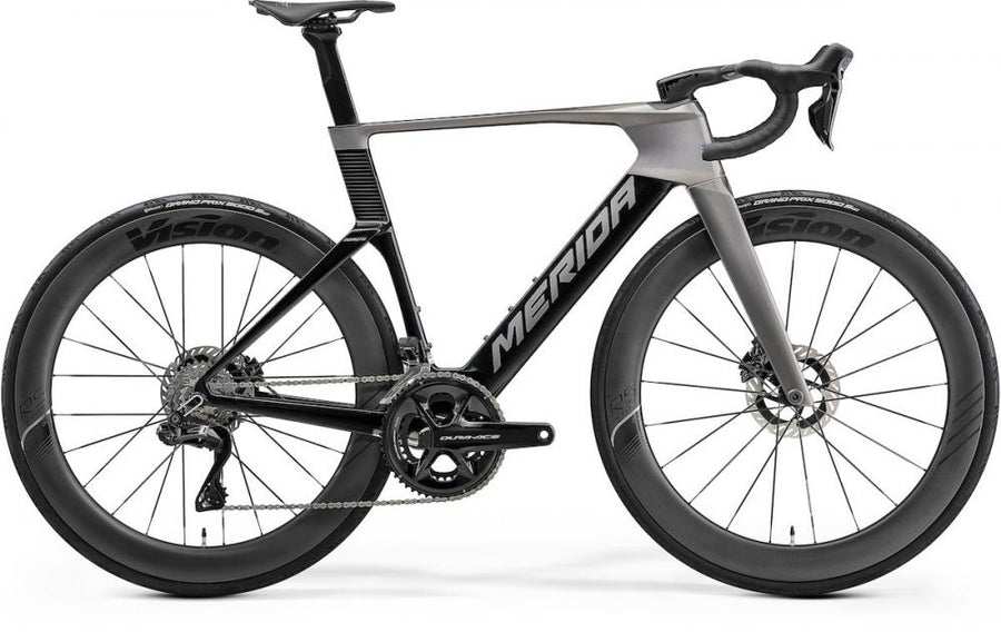 Merida REACTO TEAM Aero-Rennrad Carbon - Größe XXS, Slate Grey Black, Shimano Dura-Ace Di2, Vision Metron 60 RS