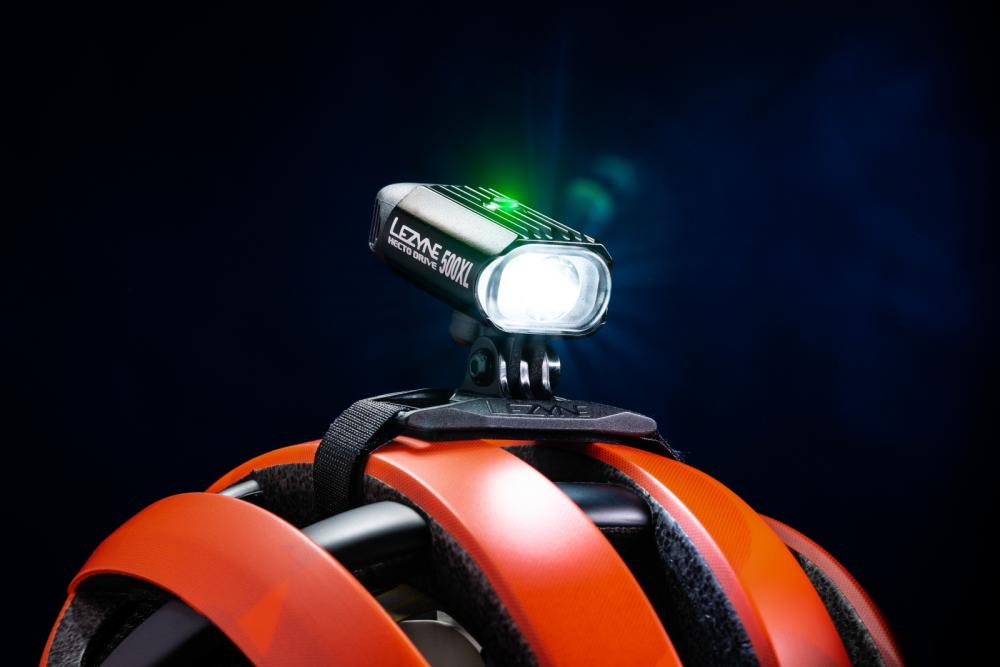 Lezyne Hecto Drive 500XL Helmlampe 500 Lumen USB wiederaufladbar 8 Leuchtmodi GoPro-kompatibel Composite Matrix schwarz