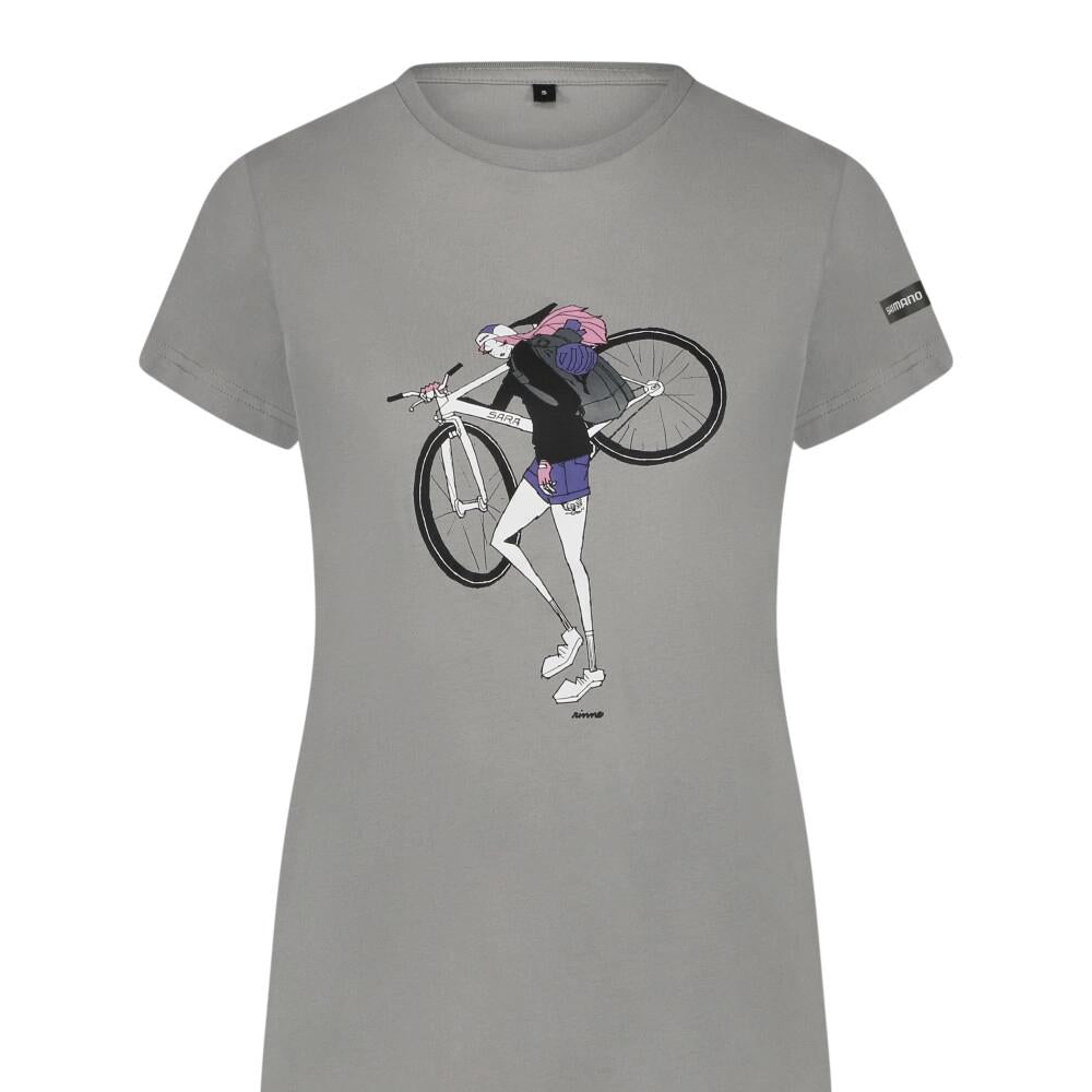 SHIMANO W's Sentiero Ltd T-Shirt Gray s Gray - atmungsaktives Performance-Shirt