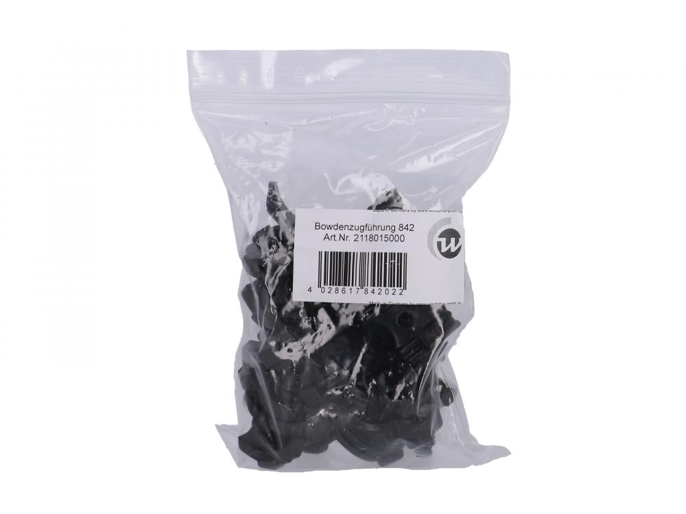Schwarze Westphal Bowdenzugführung 842 (2-fach, POM) für Tretlager, 25 Stk. im Polybeutel für Fahrräder.