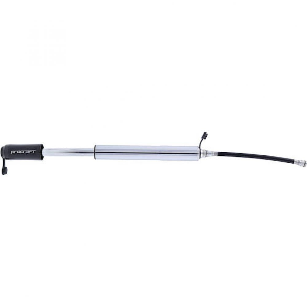 Procraft Minipumpe Thruster HV Ultimate CNC 225 mm Schwarz-silber - High-Volume-Power für MTB