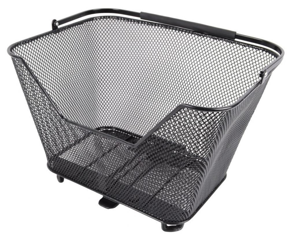 Schwarzer AtranVelo AVS System Fahrradkorb Daily M aus Metallgeflecht, 22l, mit Tragegriff und Standfüßen.