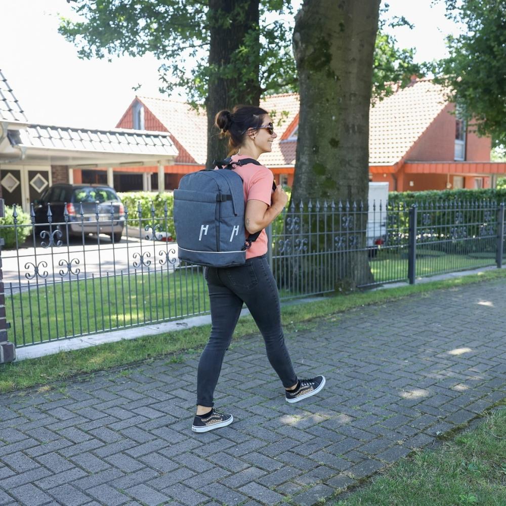Haberland Bike-Rucksack Lucky Active Plus anthrazit - flexible Fahrrad-Rucksack-Kombination