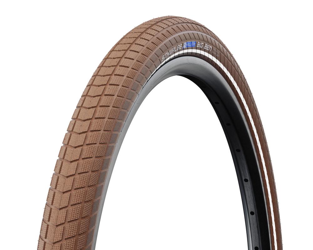 Schwalbe City Trekking Reifen Big Ben HS439 - 26x2.15 Zoll 55-559 - SBC Compound - K-Guard Pannenschutz - Active Line Drahtreifen - Brown Reflex