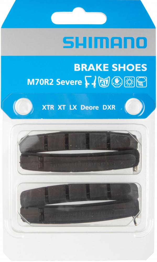 SHIMANO 2 Paar Bremsbelag M70R2 MTB Felgenbremsbeläge - V-Brake Cartridge Bremsschuh