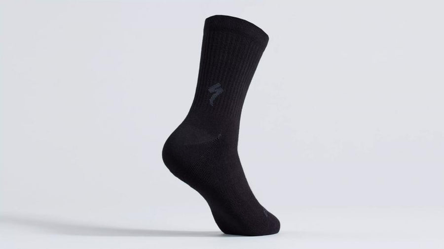 COTTON TALL SOCK BLK M - Hohe Baumwollsocken in Schwarz Größe M - Bekleidung