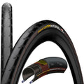Continental Gator Hardshell Rennradreifen 700x23C, schwarz, mit maximalem Pannenschutz und Schnittansicht.
