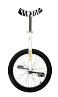 QU-AX Einrad Luxus 20" weiß Alufelge, Reifen schwarz, Zebra-Sattel
