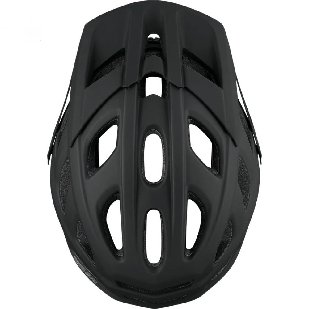 Schwarzer IXS Trail EVO MIPS Fahrradhelm, sicherer All-Mountain & Trail-Helm in Draufsicht.