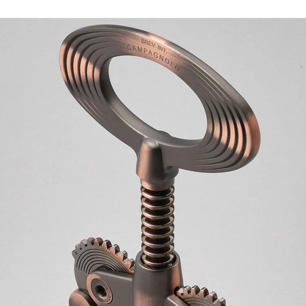 Campagnolo Korkenzieher Big Bronze CTB-BR15  Hochwertiger, in Italien gefertigter Korkenzieher mit selbstzentrierender Teleskop-Glocke und Hebelmechanismus für müheloses Entkorken