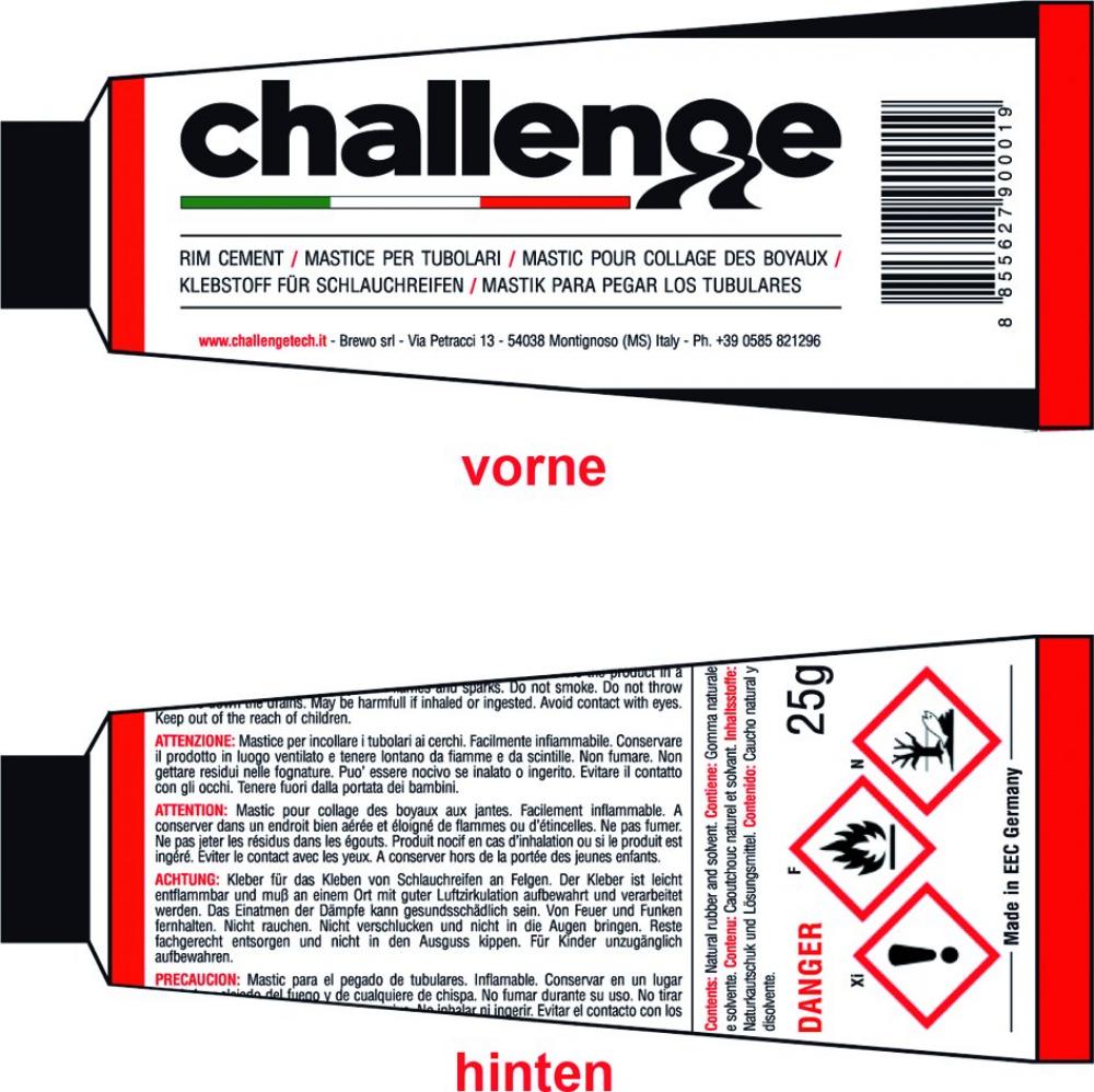 Challenge Schlauchreifenkleber Professional 25 g - Tube für Alu- und Carbonfelgen