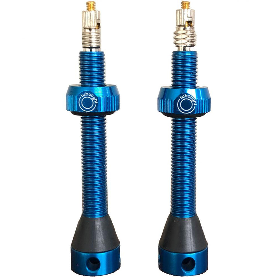 Tubolight Tubeless-Ventile Aluminium blau 50 mm Blau - robuste Ventile für Tubeless-Systeme