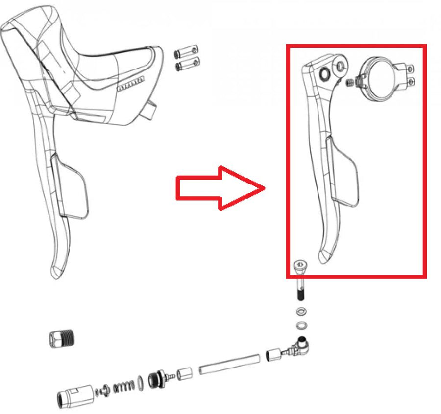 Bremshebel Assembly SRAM Rival AXS E1 links, Paddle und Elektro-Pod, Disc