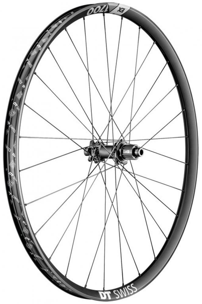 Schwarzes DT Swiss EX 1700 Spline DB 29 Zoll Boost Hinterrad, Shimano 12-fach kompatibel