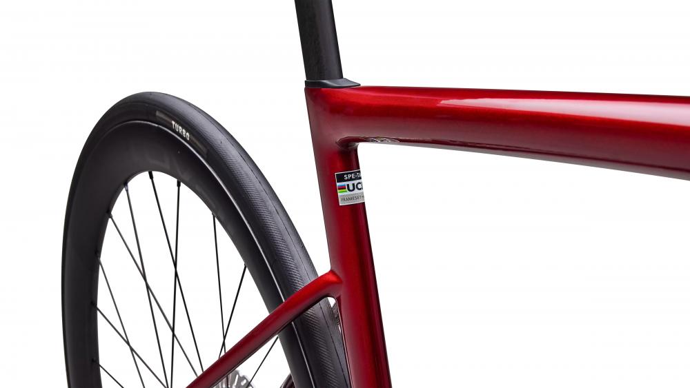 Specialized Tarmac SL8 Pro Rennrad - Größe 49, Gloss Red Sky Chrome, Shimano Ultegra Di2, Roval Rapide CL II, Powermeter