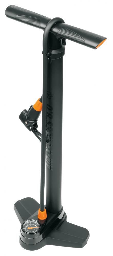 SKS Pumpe Air-X-Press 8.0 Standpumpe: Leichte Kunststoffpumpe mit Präzisions-Manometer - MultiValve-Kopf für alle Ventilarten max. Druck 8 bar/115 PSI 600 mm Höhe