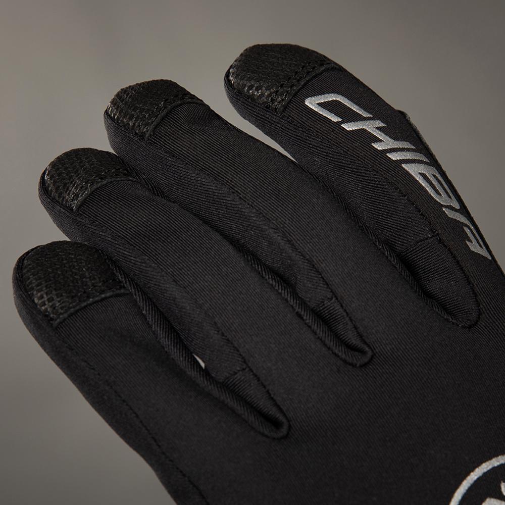 CHIBA Phantom - Radhandschuhe L schwarz/schwarz, Softshell, winddicht, Touchfinger