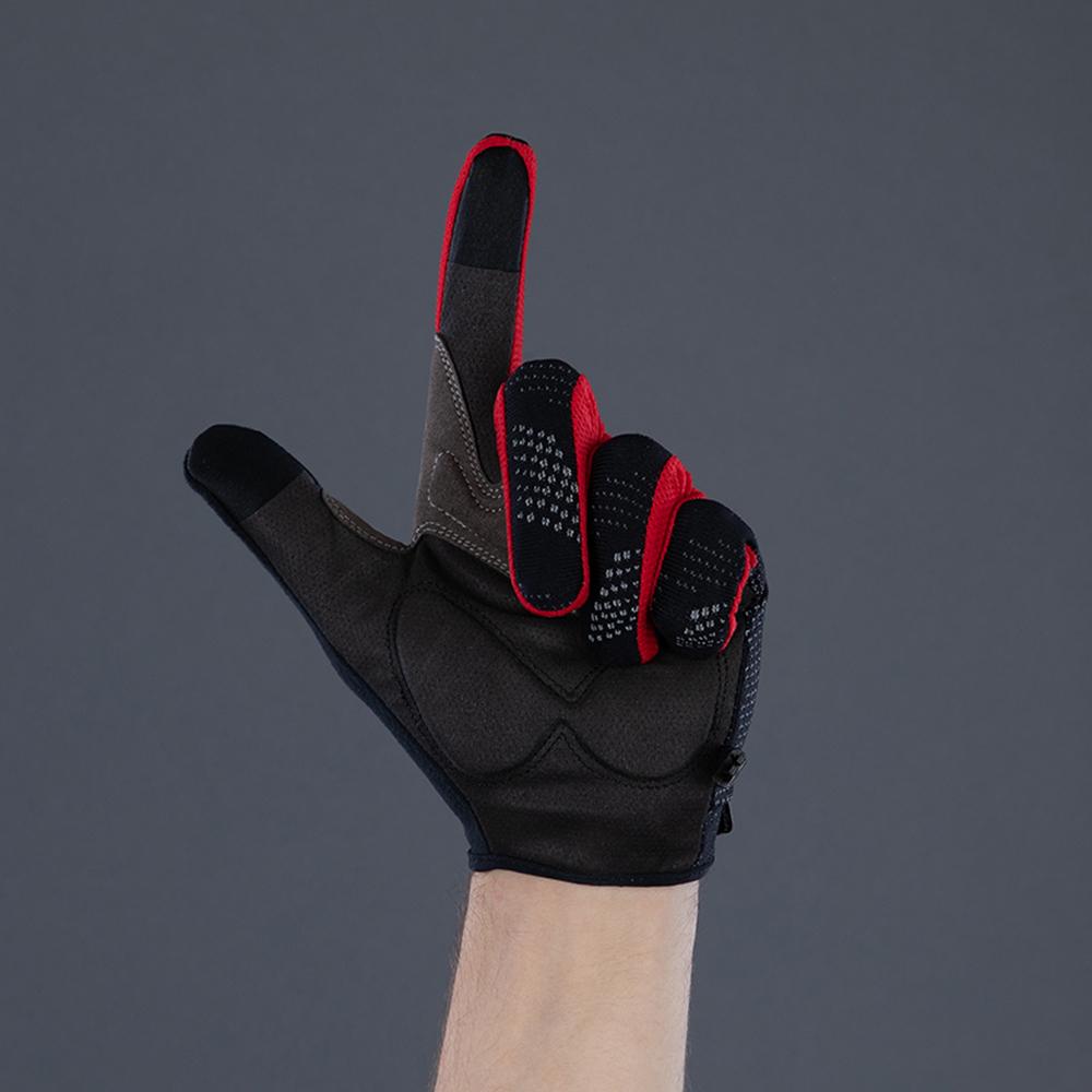CHIBA Gel Performer - Radhandschuhe kurzfinger, schwarz/rot, Größe M