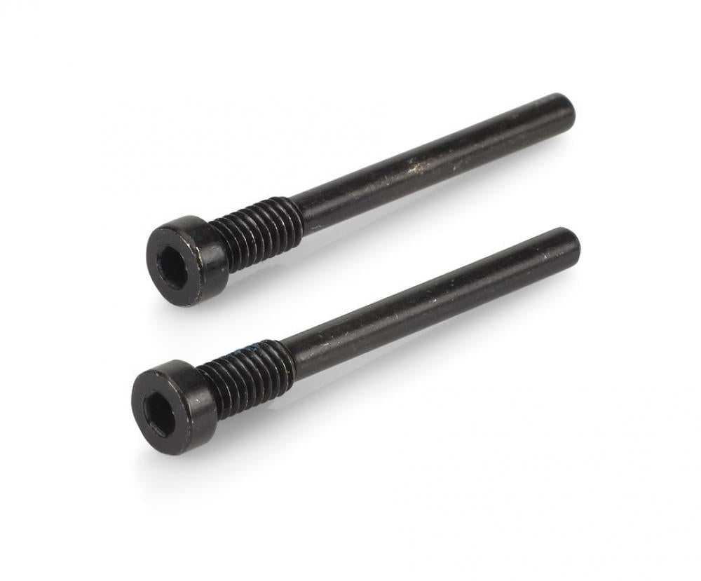 Zwei schwarze XLC Befestigungsbolzen M4x36 für Hayes Ryde/Dyno Fahrradbremsen, mit Innensechskantkopf und Gewinde.