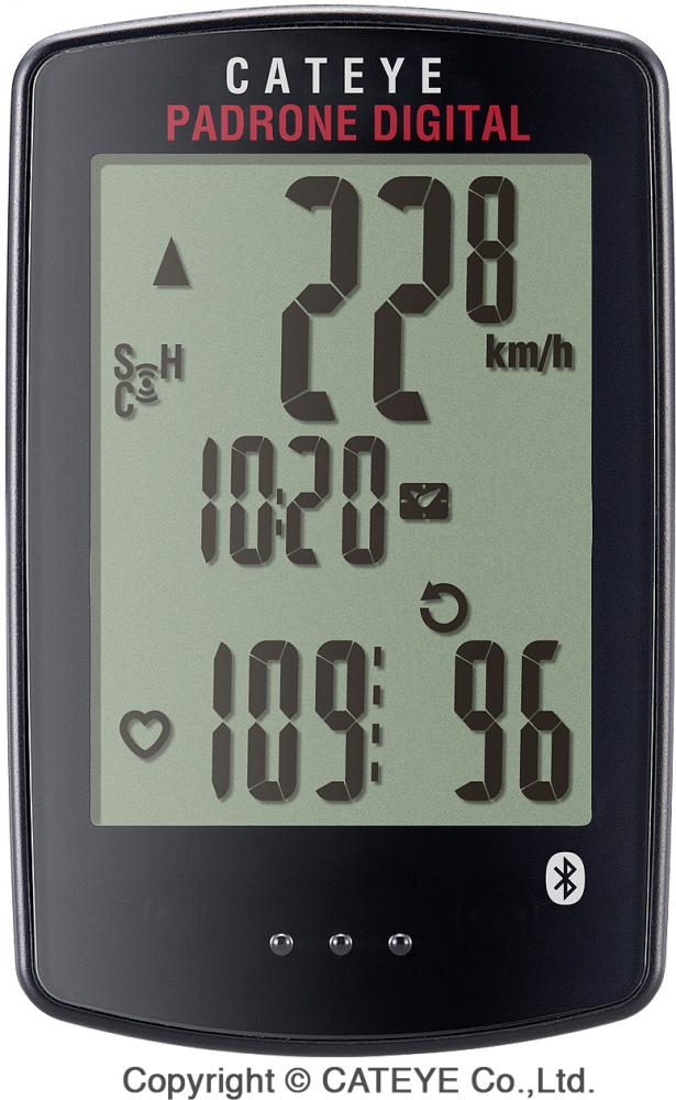 CATEYE Fahrradcomputer Padrone Digital Schwarz - großes Display & Bluetooth