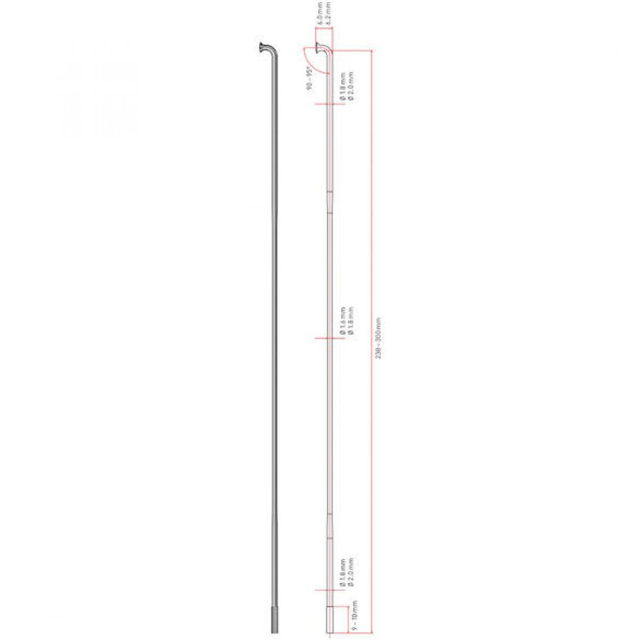 DT Swiss Speiche Competition 2.0 / 1.8 246 mm schwarz - robuste Laufrad-Performance