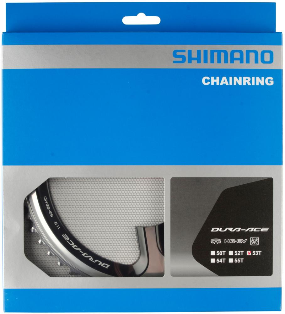 SHIMANO Kettenblatt DURA-ACE FC-9000 53T Silber/Schwarz - maximale Antriebseffizienz