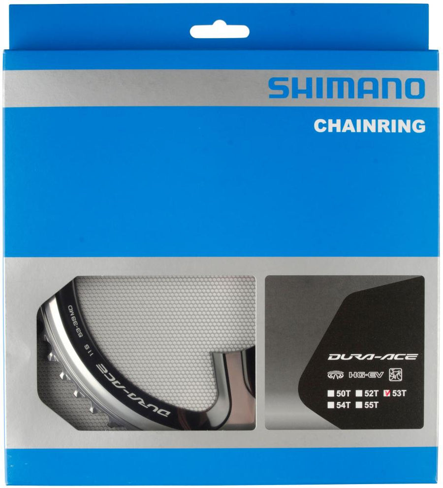 SHIMANO Kettenblatt DURA-ACE FC-9000 53T Silber/Schwarz - maximale Antriebseffizienz