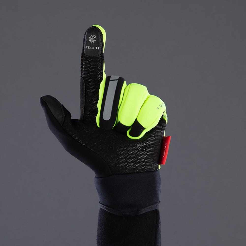 CHIBA Competition Plus - Radhandschuhe neongelb, winddicht, atmungsaktiv, Größe 10
