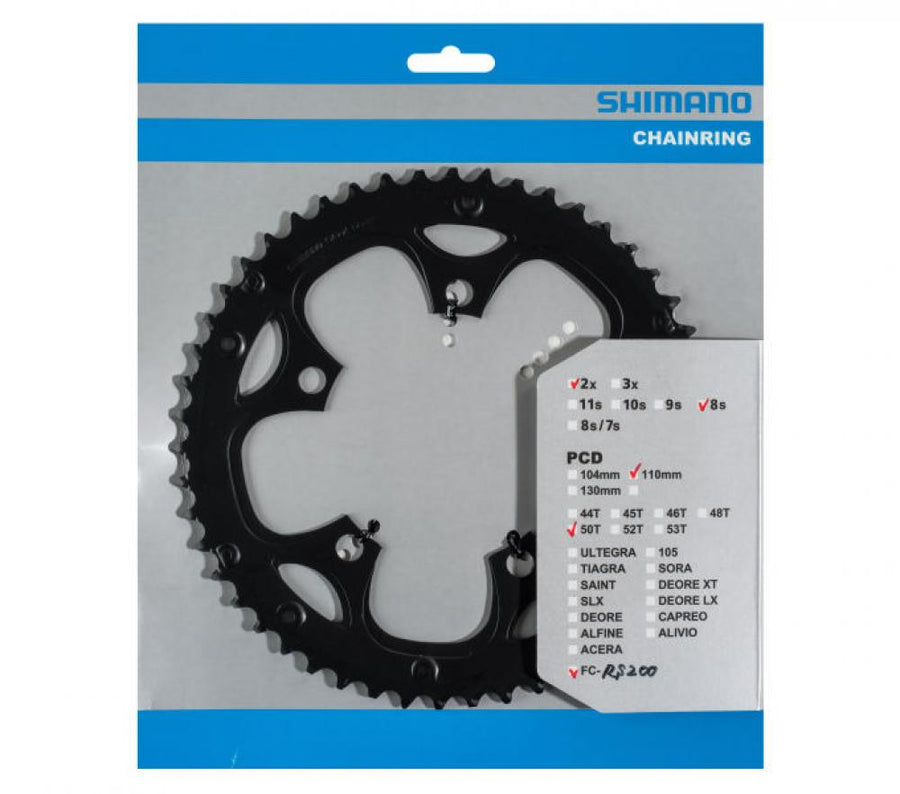 SHIMANO Kettenblatt FC-RS200 50 Zähne für KSR - effiziente Rennrad-Performance