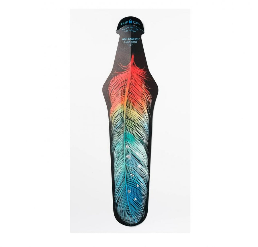 Ass Savers ASR-1 Regular Spritzschutz Schutzblech hinten, leicht & flexibel, Design Feather Tropical, einfache Montage, ideal für Rennrad & Gravel