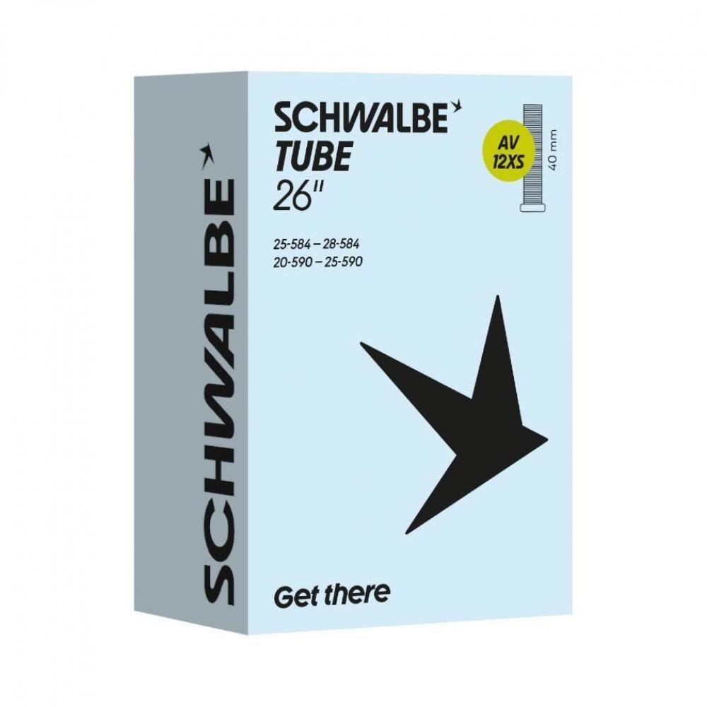 Schwalbe Fahrradschlauch AV12XS 26/27.5 Zoll - Auto-Ventil 40mm - 20/28-584/590