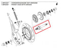 SRAM Hohlachse für Fahrrad-Vorderradnabe mit Bremse, leicht und präzise.