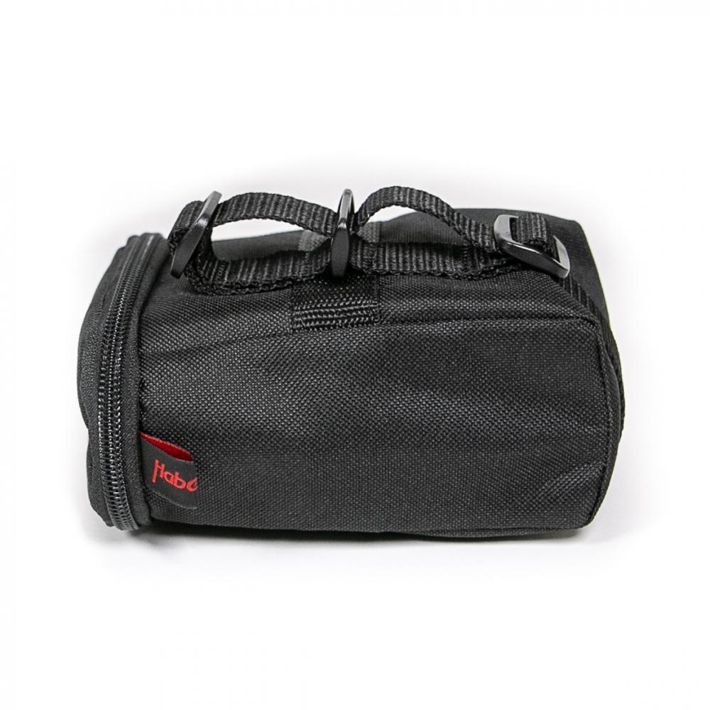 Haberland Tasche schwarz für Schlosskette unter Sattel. Sichere, platzsparende Fahrrad-Aufbewahrung.