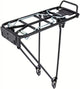 Pletscher Gepäckträger Athlete 26-28 Zoll - verstellbarer Aluminium-Gepäckträger mit Federklappe, klappbarer Taschenabstützung, 3-Punkt-Adaptersystem, Pumpenhalter, schwarz, bis 25 kg Tragkraft
