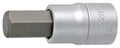 Unior 1/2" Schraubendrehereinsatz für 6mm Innensechskantschrauben 192/2HX, silberner Steckschlüssel mit grauem Bit.