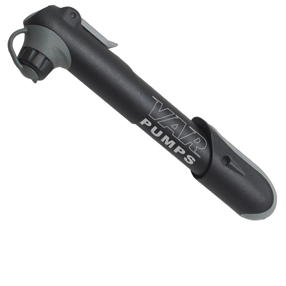 VAR Teleskop-Minipumpe 140 g schwarz-grau - Kompakte Mini-Pumpe für Mountainbike und City-Bike