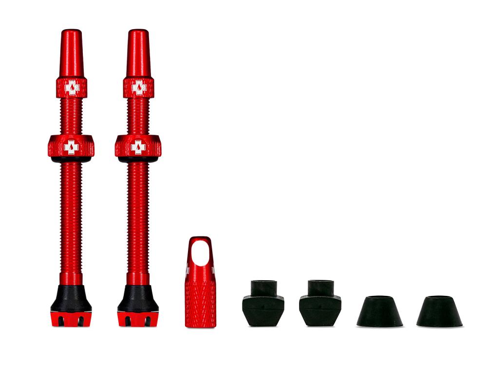 Muc-Off Tubeless Ventil Kit V2 60 mm Rot - Universal für MTB & Rennrad