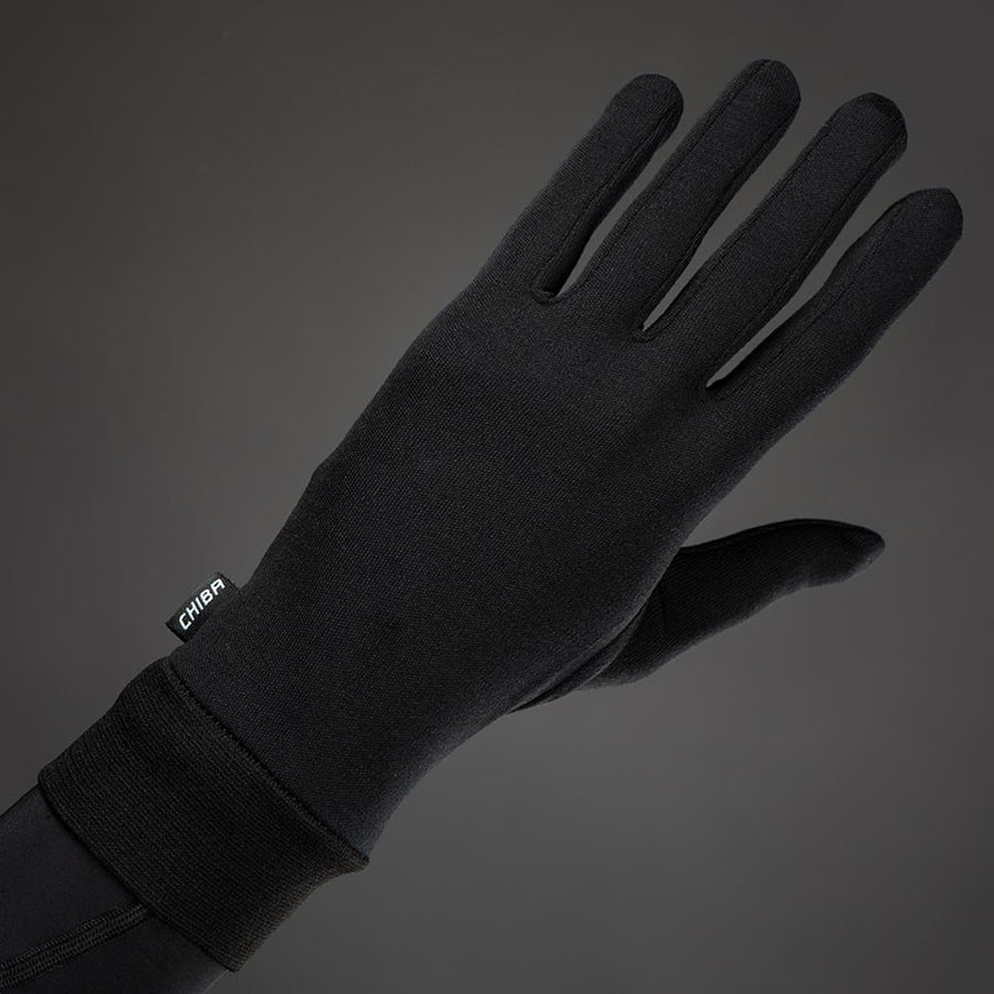 CHIBA Seiden Handschuh - Unterziehhandschuh schwarz, S, warm & leicht