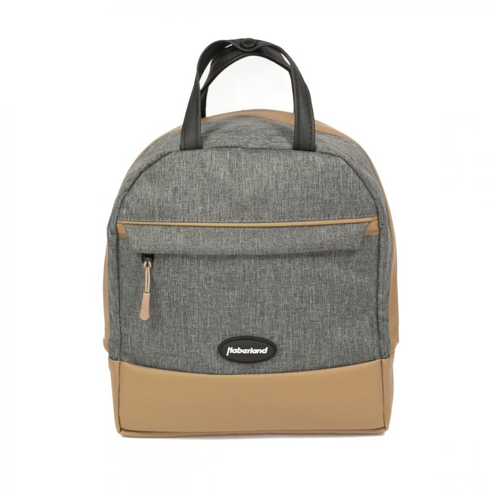 Haberland Rucksack-Lenkertasche Bella grau/hell- - flexible Lenker- und Rucksacktasche