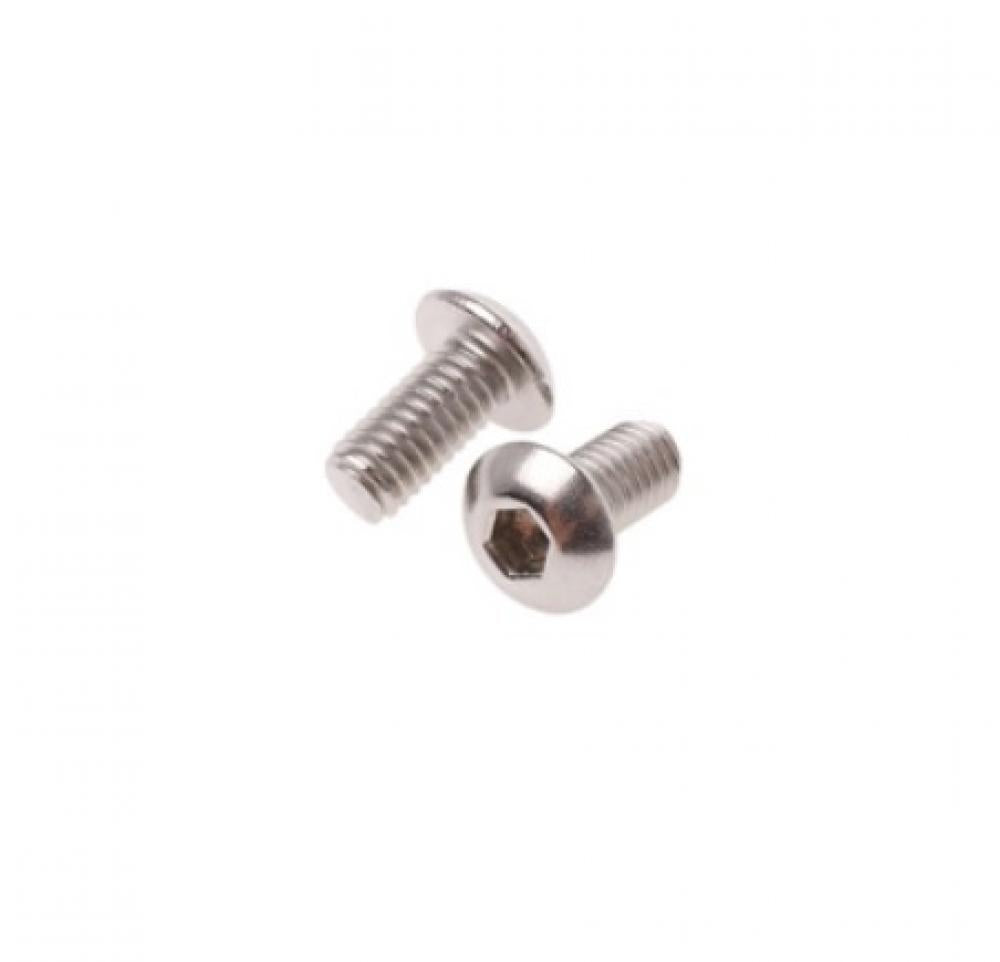 Zwei silberne Knog Ersatzschrauben mit Innensechskant für Oi Luxe Fahrradklingel.
