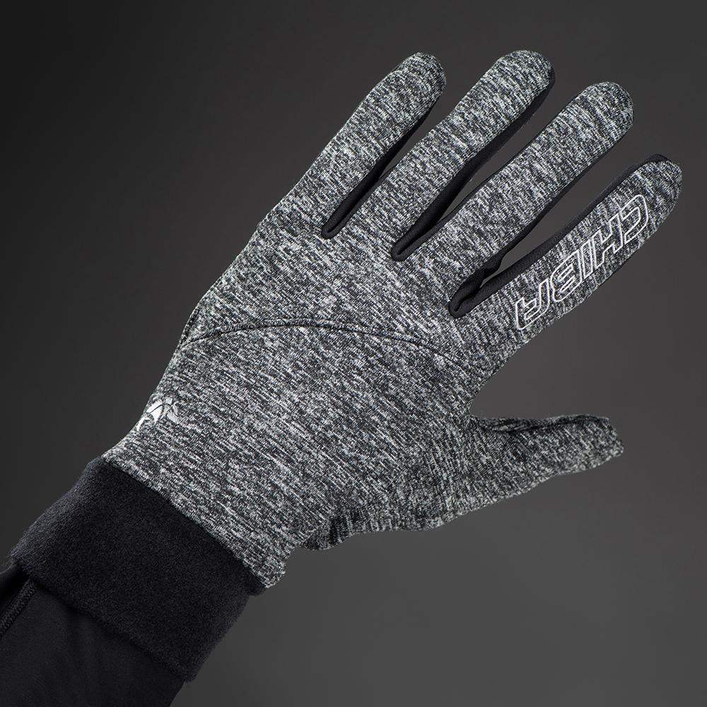 CHIBA Allround Light - Radhandschuhe hellgrau XL, Polartec-Fleece, Touchfunktion